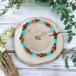 Fashion, accesorii si bijuterii - Barbati - Bijuterii barbati - Bratari barbati - Bratara barbati Kaanan din cristale de Ochi de Tigru si Sediment Marin de Jasp Turcoaz - Infinity.ro