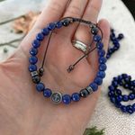 Fashion, accesorii si bijuterii - Barbati - Bijuterii barbati - Bratari barbati - Bratara barbati snur Ambar din pietre de Lapis lazuli si accesorii din inox - Infinity.ro