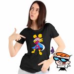 Fashion, accesorii si bijuterii - Femei - Imbracaminte femei - Tricouri si topuri femei - Tricou Femei Dexter Laboratory Dee Dee Super Erou, negru, marime 3XL - Infinity.ro