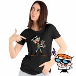 Fashion, accesorii si bijuterii - Femei - Imbracaminte femei - Tricouri si topuri femei - Tricou Femei Laboratorul lui Dexter Mandark Geniu Nebun, negru, marime L - Infinity.ro