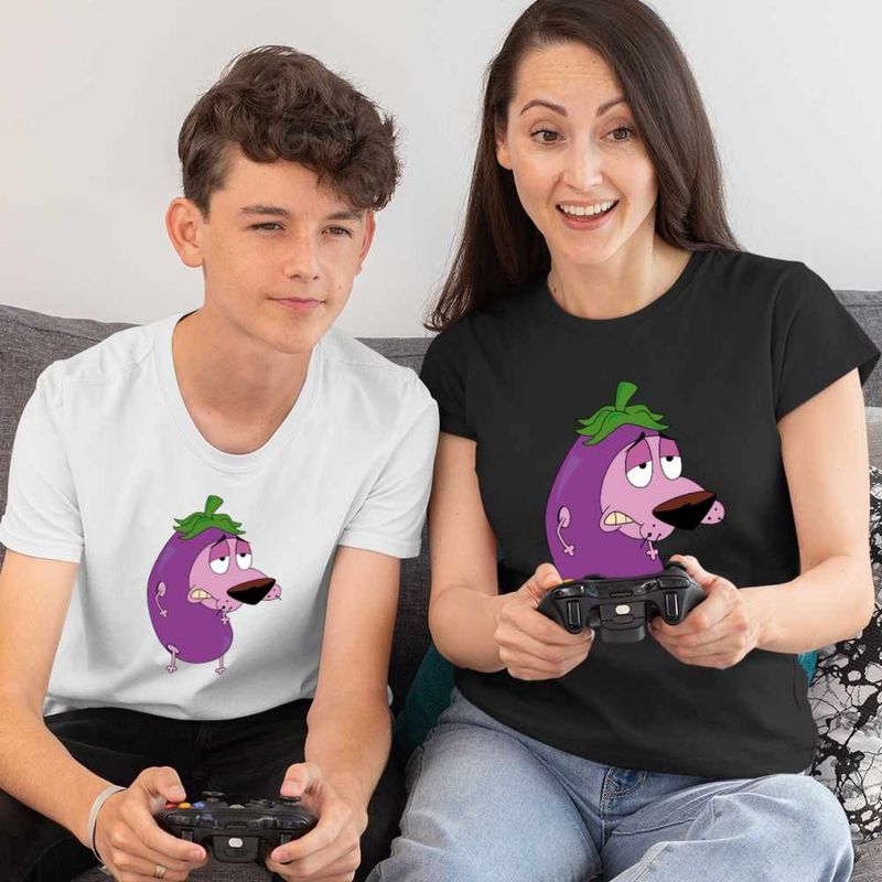 Fashion, accesorii si bijuterii - Femei - Imbracaminte femei - Tricouri si topuri femei - Tricou Femei Curaj Cainele cel Fricos Vanata Cartoon, alb, marime M - Infinity.ro