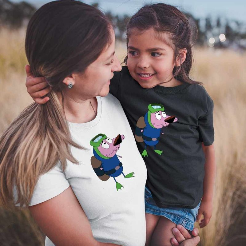 Fashion, accesorii si bijuterii - Femei - Imbracaminte femei - Tricouri si topuri femei - Tricou Femei Curaj Cainele Fricos Desene Scafandru, negru, marime 3XL - Infinity.ro
