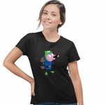 Fashion, accesorii si bijuterii - Femei - Imbracaminte femei - Tricouri si topuri femei - Tricou Femei Curaj Cainele Fricos Desene Scafandru, negru, marime 3XL - Infinity.ro