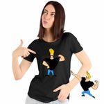 Fashion, accesorii si bijuterii - Femei - Imbracaminte femei - Tricouri si topuri femei - Tricou Femei Johnny Bravo Vibe Culturism, negru, marime M - Infinity.ro