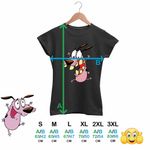 Fashion, accesorii si bijuterii - Femei - Imbracaminte femei - Tricouri si topuri femei - Tricou Femei Courage the Cowardly Dog Beagle Catel Speriat, negru, marime 2XL - Infinity.ro