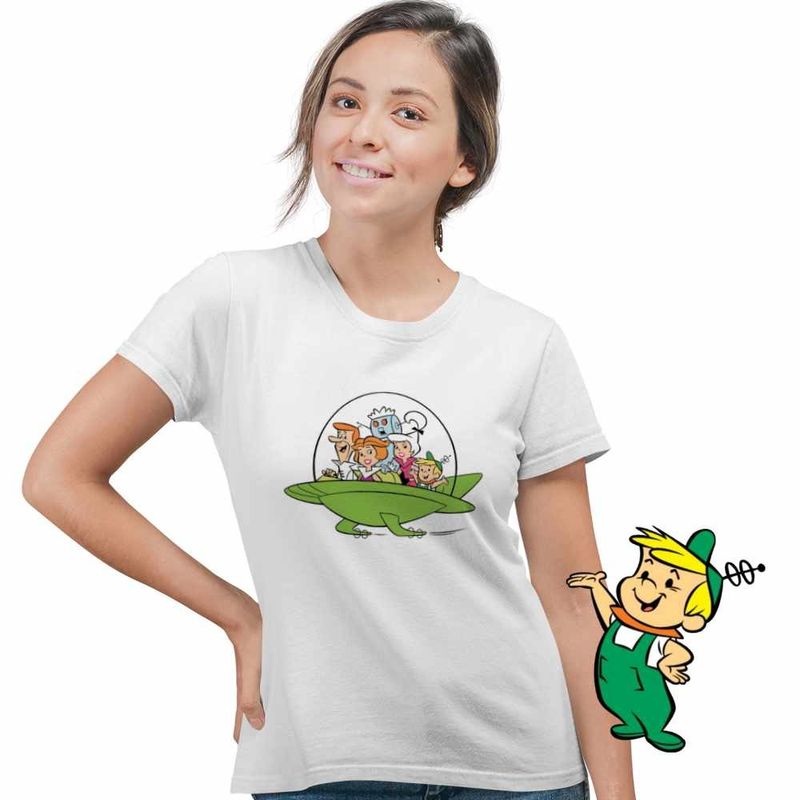 Fashion, accesorii si bijuterii - Femei - Imbracaminte femei - Tricouri si topuri femei - Tricou Femei Familia Jetson Naveta Spatiala SF, alb, marime 2XL - Infinity.ro
