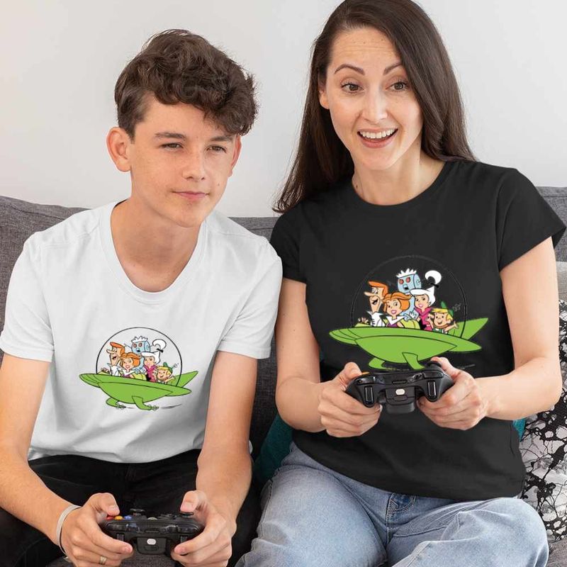 Fashion, accesorii si bijuterii - Femei - Imbracaminte femei - Tricouri si topuri femei - Tricou Femei Familia Jetson Naveta Spatiala SF, alb, marime 2XL - Infinity.ro