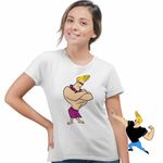 Fashion, accesorii si bijuterii - Femei - Imbracaminte femei - Tricouri si topuri femei - Tricou Femei Johnny Bravo Hawaii Plaja Fitness, alb, marime 3XL - Infinity.ro