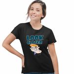 Fashion, accesorii si bijuterii - Femei - Imbracaminte femei - Tricouri si topuri femei - Tricou Femei Laboratorul lui Dexter Look Closer, negru, marime XL - Infinity.ro