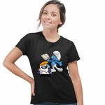 Fashion, accesorii si bijuterii - Femei - Imbracaminte femei - Tricouri si topuri femei - Tricou Femei Laborator Dexter Strumful Istet Scoala Carte, negru, marime S - Infinity.ro