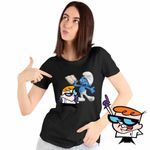 Fashion, accesorii si bijuterii - Femei - Imbracaminte femei - Tricouri si topuri femei - Tricou Femei Laborator Dexter Strumful Istet Scoala Carte, negru, marime S - Infinity.ro