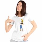 Fashion, accesorii si bijuterii - Femei - Imbracaminte femei - Tricouri si topuri femei - Tricou Femei Jenny Brava Johnny Bravo, alb, marime L - Infinity.ro