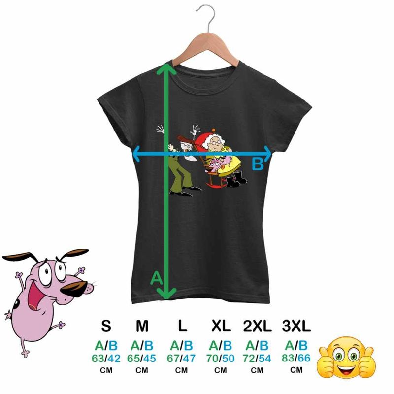 Fashion, accesorii si bijuterii - Femei - Imbracaminte femei - Tricouri si topuri femei - Tricou Femei Curaj Cainele Fricos Bunicu Bunica Scaun, negru, marime XL - Infinity.ro
