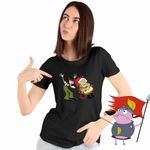 Fashion, accesorii si bijuterii - Femei - Imbracaminte femei - Tricouri si topuri femei - Tricou Femei Curaj Cainele Fricos Bunicu Bunica Scaun, negru, marime XL - Infinity.ro