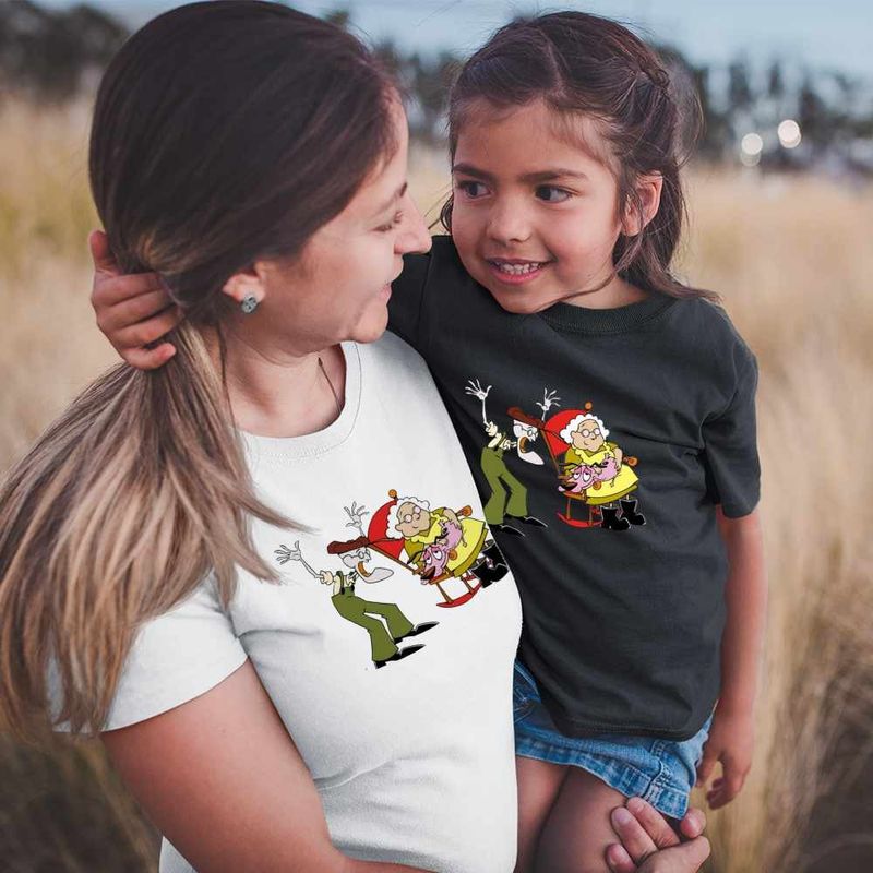Fashion, accesorii si bijuterii - Femei - Imbracaminte femei - Tricouri si topuri femei - Tricou Femei Curaj Cainele Fricos Bunicu Bunica Scaun, negru, marime XL - Infinity.ro