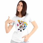 Fashion, accesorii si bijuterii - Femei - Imbracaminte femei - Tricouri si topuri femei - Tricou Femei Laborator Dexter Dee Dee Strumfita Strumfii, alb, marime XL - Infinity.ro