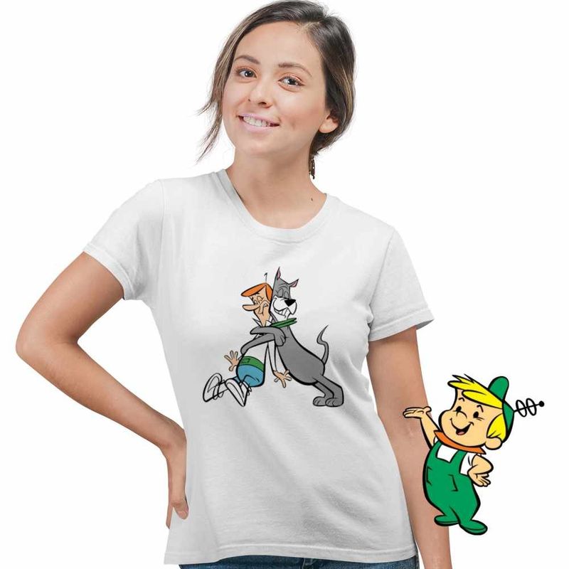 Fashion, accesorii si bijuterii - Femei - Imbracaminte femei - Tricouri si topuri femei - Tricou Femei Familia Jetson George Astro Catel, alb, marime 3XL - Infinity.ro