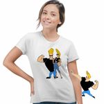 Fashion, accesorii si bijuterii - Femei - Imbracaminte femei - Tricouri si topuri femei - Tricou Femei Johnny Bravo Jenny Brava Fitness, alb, marime 2XL - Infinity.ro