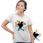 Fashion, accesorii si bijuterii - Femei - Imbracaminte femei - Tricouri si topuri femei - Tricou Femei Johnny Bravo Elvis Presley Sport, alb, marime L - Infinity.ro
