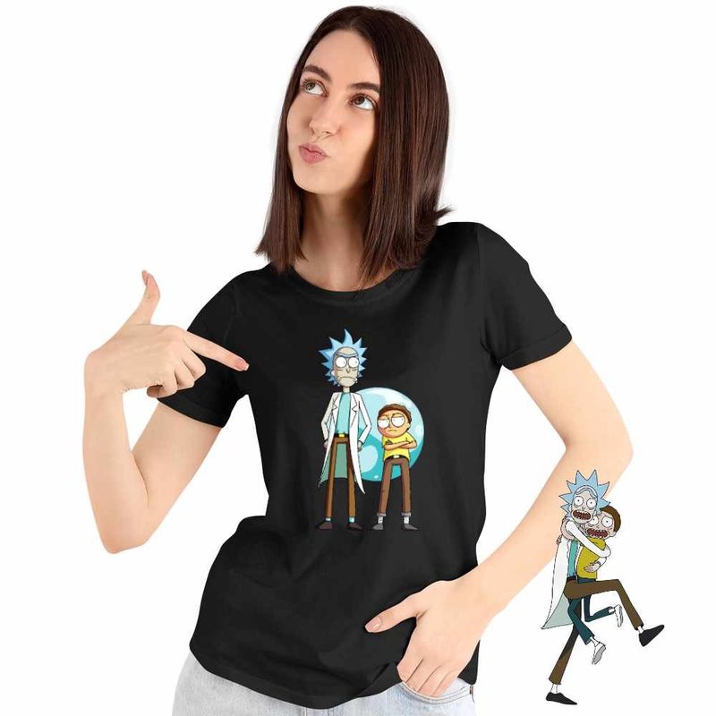 Fashion, accesorii si bijuterii - Femei - Imbracaminte femei - Tricouri si topuri femei - Tricou Femei Rick and Morty, negru, marime 2XL - Infinity.ro