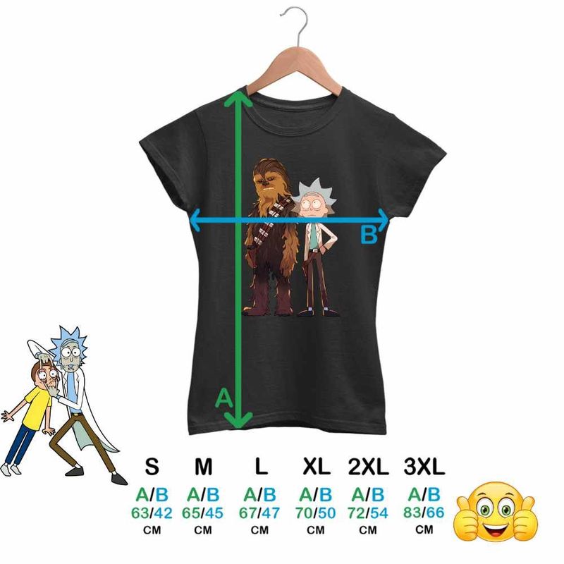 Fashion, accesorii si bijuterii - Femei - Imbracaminte femei - Tricouri si topuri femei - Tricou Femei Rick and Morty Chewbacca Star Wars, negru, marime 2XL - Infinity.ro