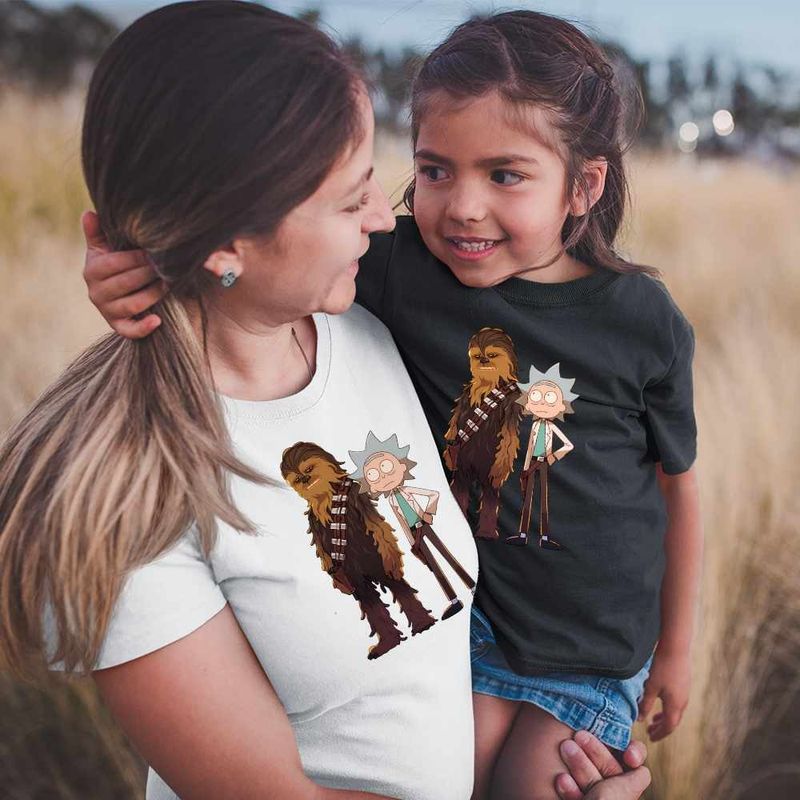 Fashion, accesorii si bijuterii - Femei - Imbracaminte femei - Tricouri si topuri femei - Tricou Femei Rick and Morty Chewbacca Star Wars, negru, marime 2XL - Infinity.ro
