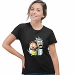 Fashion, accesorii si bijuterii - Femei - Imbracaminte femei - Tricouri si topuri femei - Tricou Femei Rick and Morty Exploratori Spatiali, negru, marime M - Infinity.ro