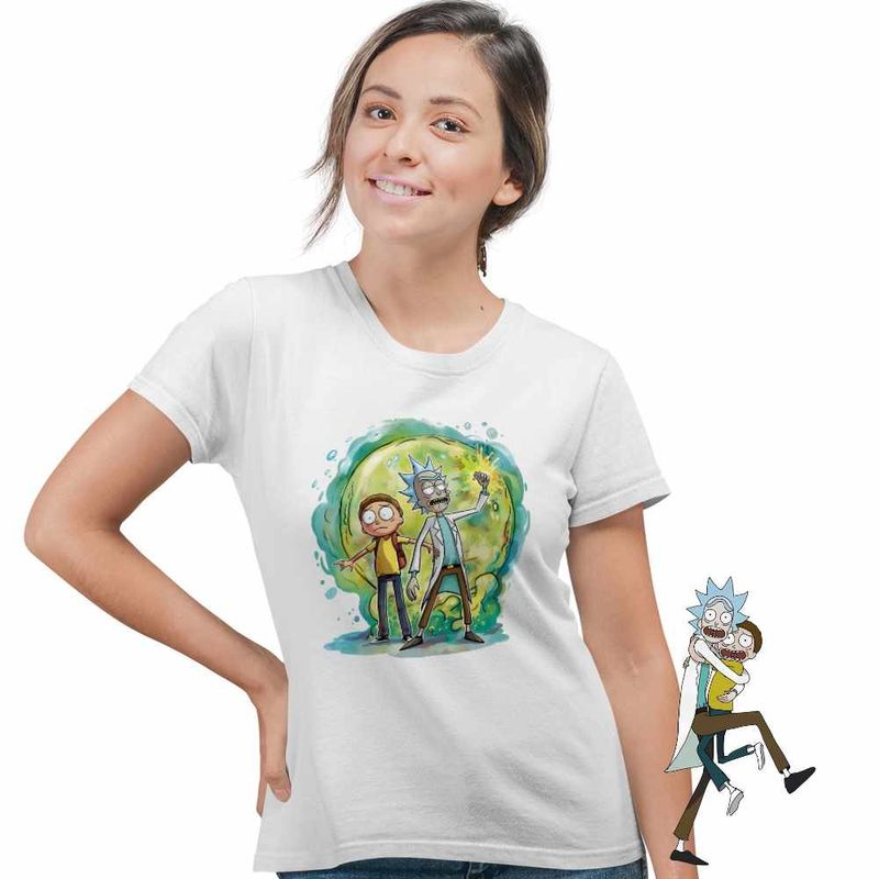 Fashion, accesorii si bijuterii - Femei - Imbracaminte femei - Tricouri si topuri femei - Tricou Femei Rick and Morty Planete Spatiu, alb, marime XL - Infinity.ro