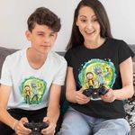 Fashion, accesorii si bijuterii - Femei - Imbracaminte femei - Tricouri si topuri femei - Tricou Femei Rick and Morty Planete Spatiu, alb, marime XL - Infinity.ro