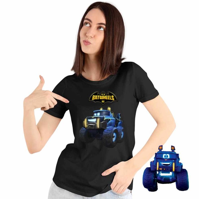 Fashion, accesorii si bijuterii - Femei - Imbracaminte femei - Tricouri si topuri femei - Tricou Femei Batwheels Buff Battruck Batroti Batman Desene, negru, marime XL - Infinity.ro
