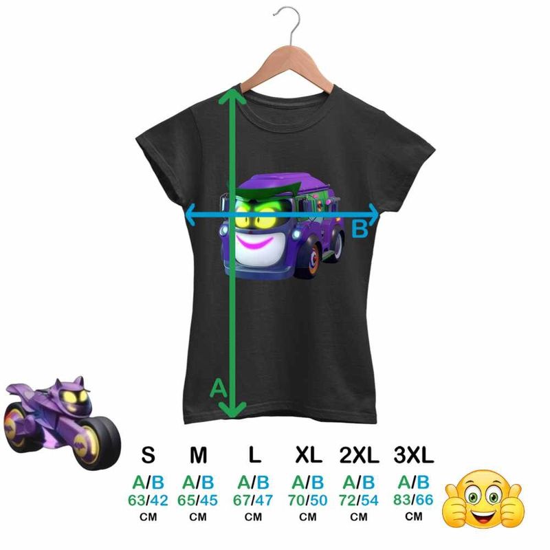 Fashion, accesorii si bijuterii - Femei - Imbracaminte femei - Tricouri si topuri femei - Tricou Femei Batwheels Prank Joker Masina Batroti Desene Animate Masini, negru, marime M - Infinity.ro