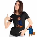 Fashion, accesorii si bijuterii - Femei - Imbracaminte femei - Tricouri si topuri femei - Tricou Femei Paddington Urs Politicos, negru, marime S - Infinity.ro