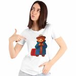 Fashion, accesorii si bijuterii - Femei - Imbracaminte femei - Tricouri si topuri femei - Tricou Femei Paddington Urs America de sud Excursie, alb, marime XL - Infinity.ro