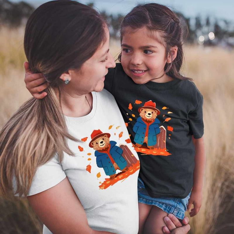 Fashion, accesorii si bijuterii - Femei - Imbracaminte femei - Tricouri si topuri femei - Tricou Femei Paddinton Toamna Frunze, negru, marime S - Infinity.ro
