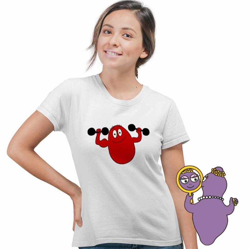 Fashion, accesorii si bijuterii - Femei - Imbracaminte femei - Tricouri si topuri femei - Tricou Femei Barbapapa Barbaforte Barbabravo, alb, marime M - Infinity.ro