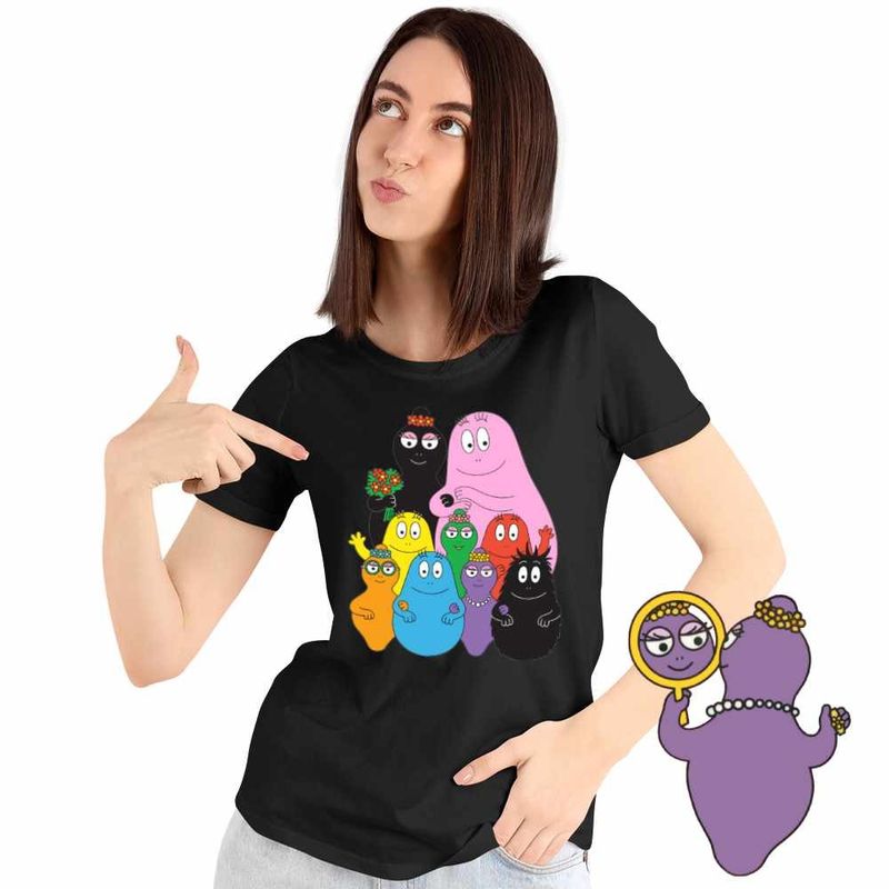 Fashion, accesorii si bijuterii - Femei - Imbracaminte femei - Tricouri si topuri femei - Tricou Femei Barbapapa Familie Petrecere, negru, marime S - Infinity.ro