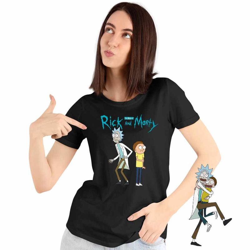 Fashion, accesorii si bijuterii - Femei - Imbracaminte femei - Tricouri si topuri femei - Tricou Femei Rick and Morty Cartoon Network, negru, marime M - Infinity.ro