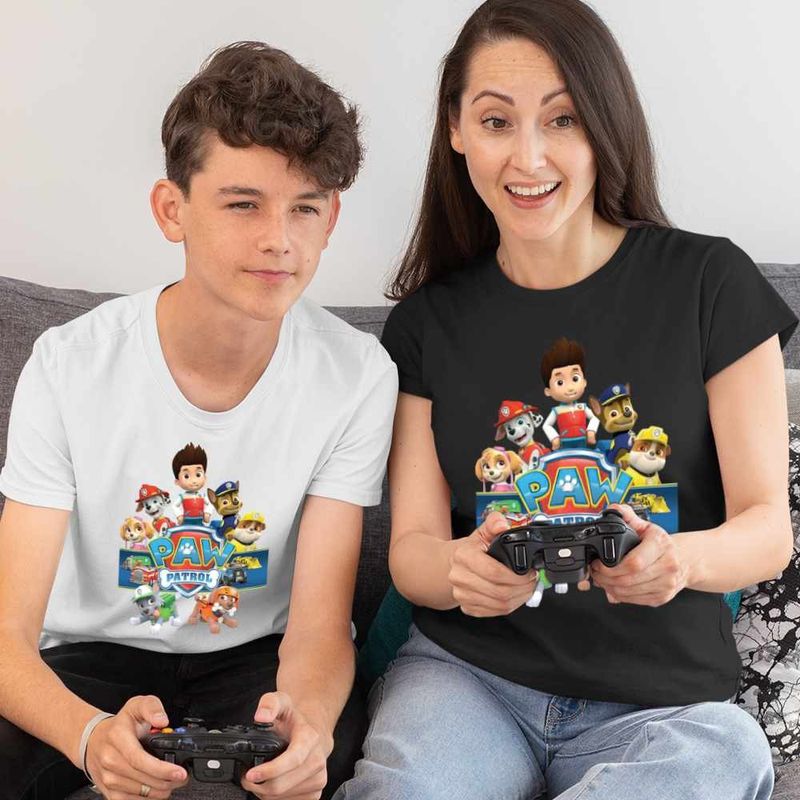 Fashion, accesorii si bijuterii - Femei - Imbracaminte femei - Tricouri si topuri femei - Tricou Femei Paw Patrol All Gang Patrula Catelusilor Salvamar, alb, marime 2XL - Infinity.ro