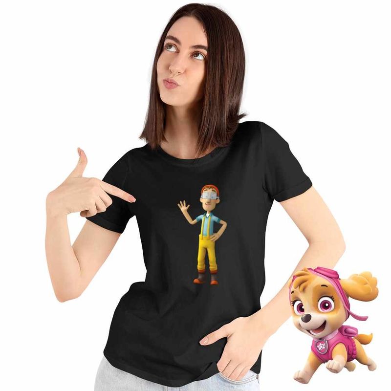 Fashion, accesorii si bijuterii - Femei - Imbracaminte femei - Tricouri si topuri femei - Tricou Femei Paw Patrol Captain Turbot Patrula Catelusilor, negru, marime M - Infinity.ro