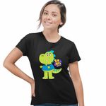 Fashion, accesorii si bijuterii - Femei - Imbracaminte femei - Tricouri si topuri femei - Tricou Femei Tim Rex Tata Spatiu Dinozauri T-Rex, negru, marime M - Infinity.ro