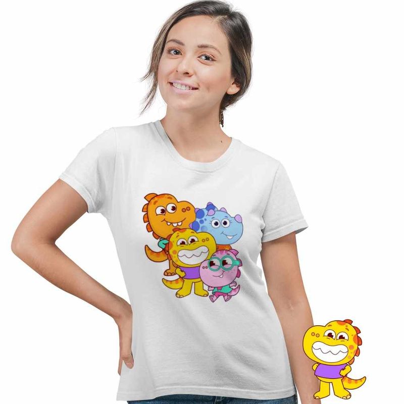 Fashion, accesorii si bijuterii - Femei - Imbracaminte femei - Tricouri si topuri femei - Tricou Femei Tim Rex Aventuri in Spatiu Dinozauri Spatiu Cosmos, alb, marime 2XL - Infinity.ro