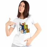 Fashion, accesorii si bijuterii - Femei - Imbracaminte femei - Tricouri si topuri femei - Tricou Femei Paddington Scooby Doo Bugs Bunny Bingo Bluey Blue, alb, marime XL - Infinity.ro