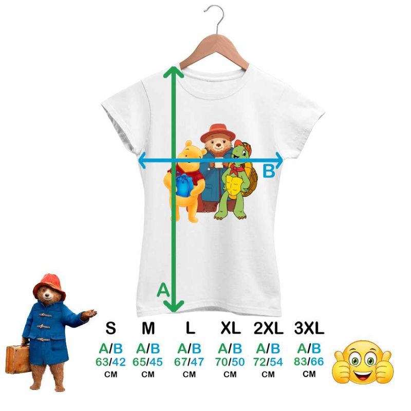 Fashion, accesorii si bijuterii - Femei - Imbracaminte femei - Tricouri si topuri femei - Tricou Femei Paddington Winnie the Pooh Franklin Testoasa, alb, marime S - Infinity.ro