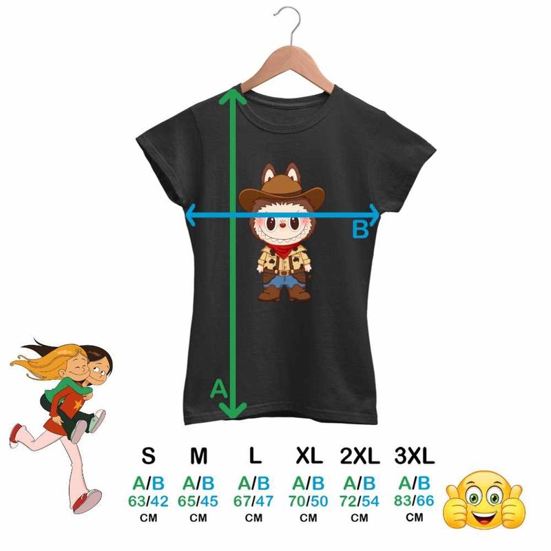 Fashion, accesorii si bijuterii - Femei - Imbracaminte femei - Tricouri si topuri femei - Tricou Femei Labubu Cowboy, negru, marime XL - Infinity.ro