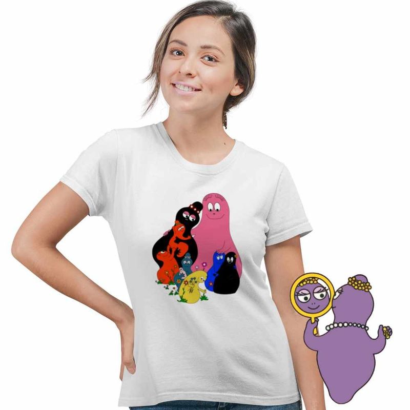 Fashion, accesorii si bijuterii - Femei - Imbracaminte femei - Tricouri si topuri femei - Tricou Femei Barbapapa Familie Aventuri, alb, marime M - Infinity.ro