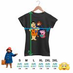 Fashion, accesorii si bijuterii - Femei - Imbracaminte femei - Tricouri si topuri femei - Tricou Femei Paddington Flintstone Peppa Pig Purcelus, negru, marime S - Infinity.ro