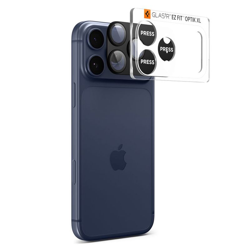 Laptop, Telefoane si Tablete - Telefoane mobile si accesorii - Accesorii Telefoane - Folii protectie telefoane - Folie Camera pentru iPhone 17 Pro Max - Spigen Glas.tR Optik EZ Fit Pro XL (AGL10649) - Black - Infinity.ro