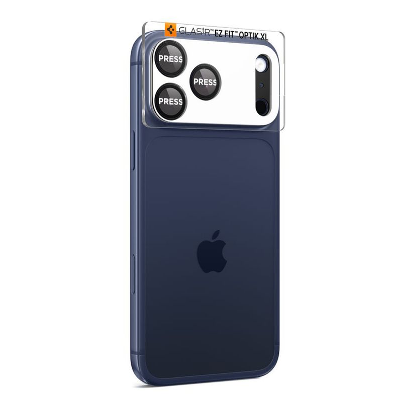 Laptop, Telefoane si Tablete - Telefoane mobile si accesorii - Accesorii Telefoane - Folii protectie telefoane - Folie Camera pentru iPhone 17 Pro Max - Spigen Glas.tR Optik EZ Fit Pro XL (AGL10649) - Black - Infinity.ro