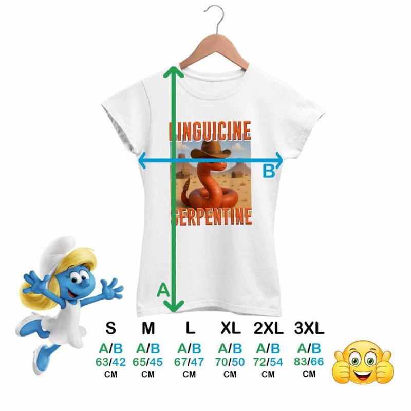 Fashion, accesorii si bijuterii - Femei - Imbracaminte femei - Tricouri si topuri femei - Tricou Femei Linguicine Serpentine Brainrot Brain Rot, alb, marime 3XL - Infinity.ro