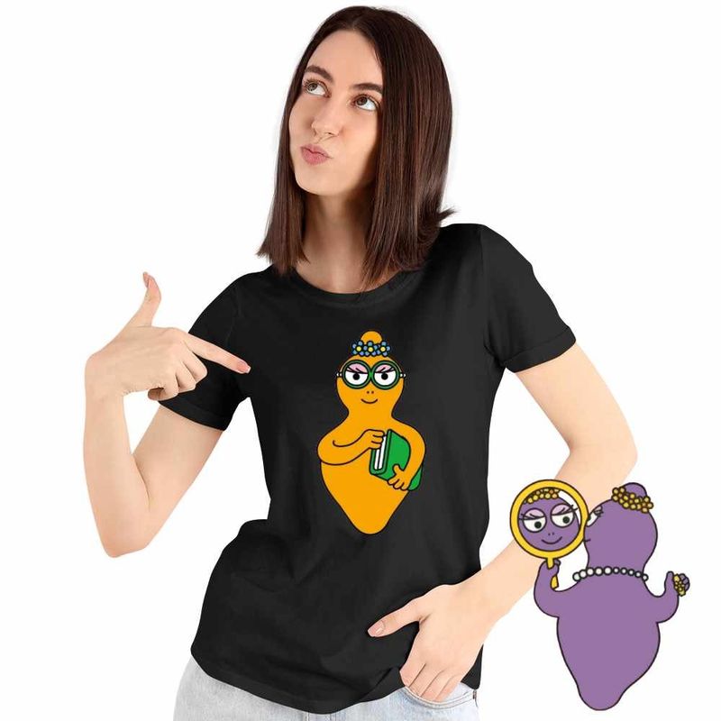 Fashion, accesorii si bijuterii - Femei - Imbracaminte femei - Tricouri si topuri femei - Tricou Femei Barbalib Barbapapa Nerd Barbaletta, negru, marime S - Infinity.ro